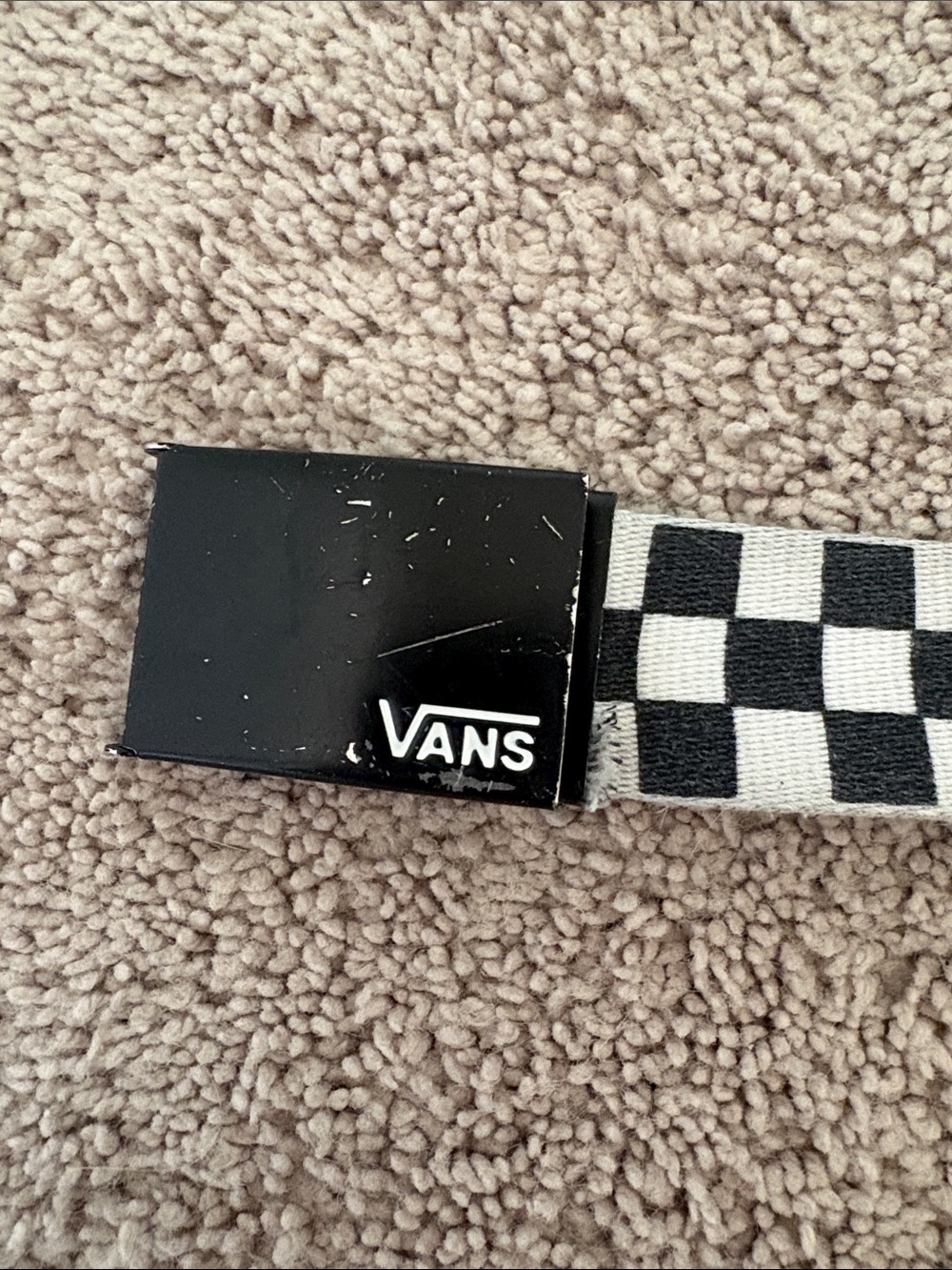 Vans Checkerboard Web Belt in Black and White - Picture 2 of 6